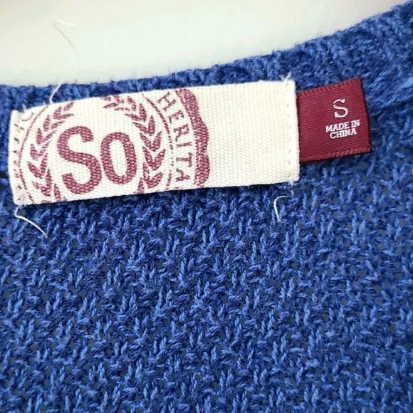 💎2/$20 SO Boyfriend Blue Cardigan with Pockets - Picture 3 of 3